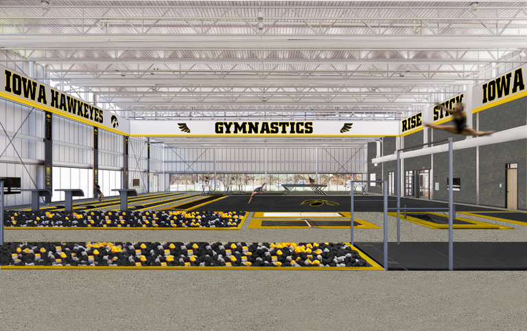 Rendering of the gymnastics training area