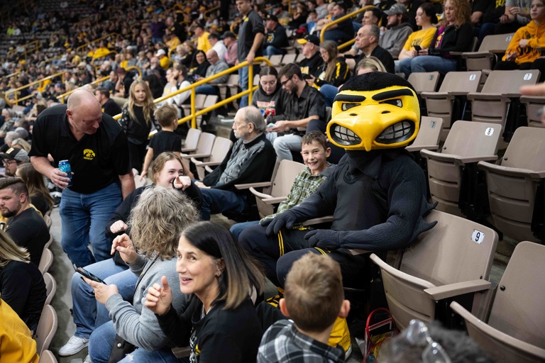 Herky with the crowd