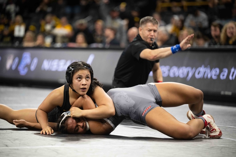 Brianna Gonzalez pins her opponent