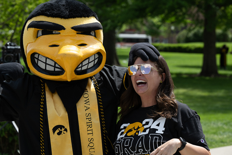 Herky at commencement