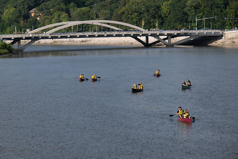 Students canoeing 