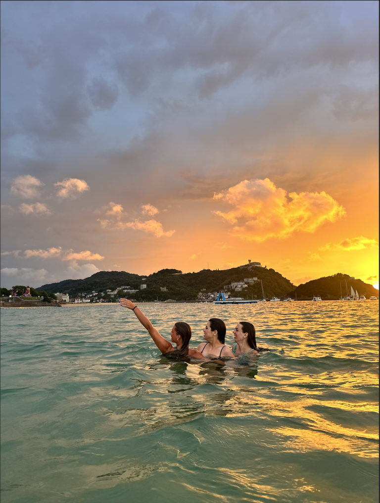 In the ocean at San Sebastian, Spain