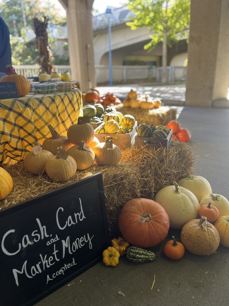 A booth at the Iowa City Farmers Market