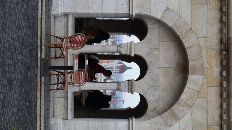 People at a cafe in Budapest