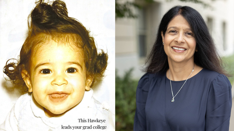 Saba Ali as a child and today