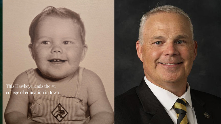 Dan Clay as a child and today