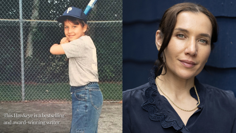 Melissa Febos as a child and today