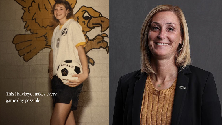 Beth Goetz as a child and today