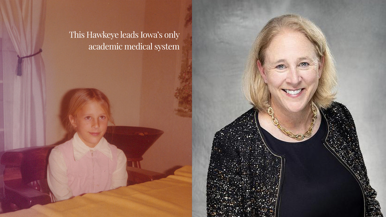 Denise Jamieson as a child and today