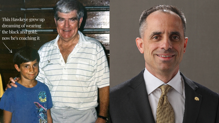 Ben McCollum as a child with Tom Davis and today