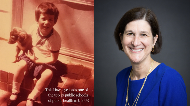 Edith Parker as a child and today