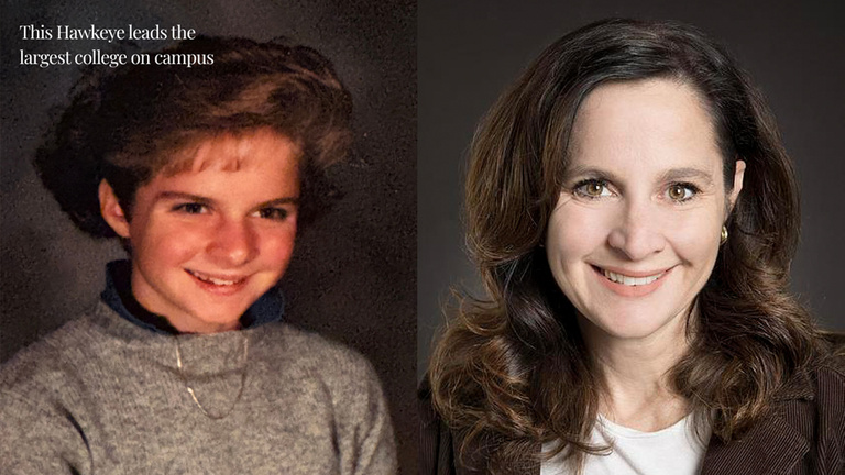 Sara Sanders as a child and today