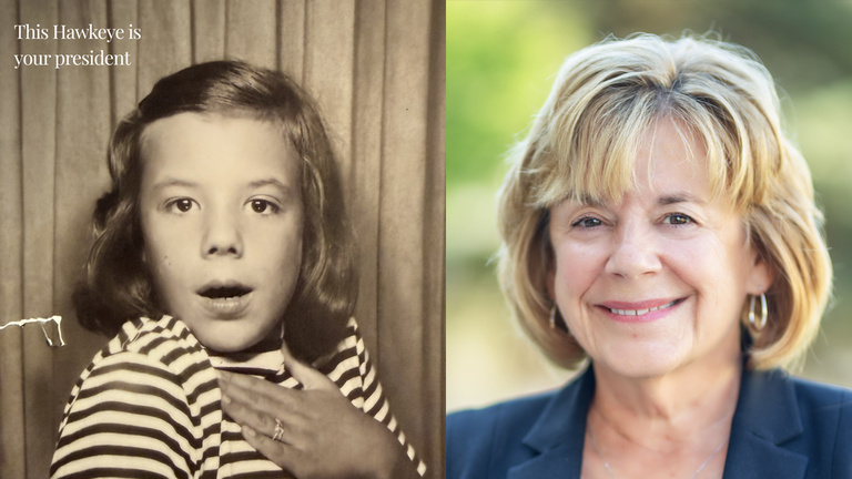 Barbara Wilson as a child and today