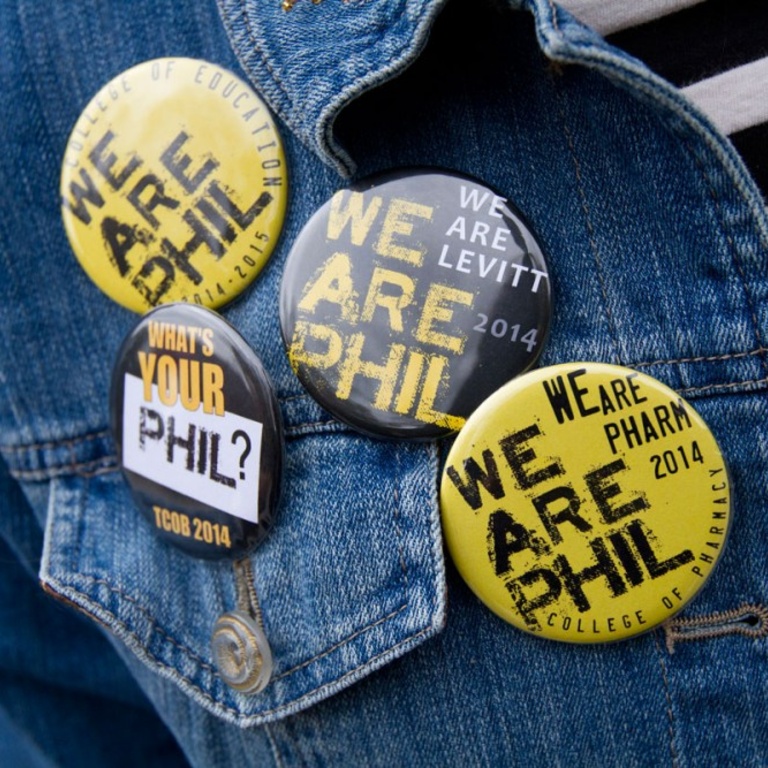 We are Phil buttons on a denim jacket