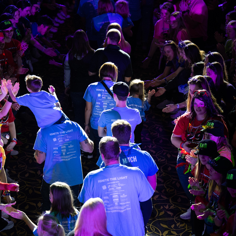 Dance Marathon families make their grand entrance during Dance Marathon 29.