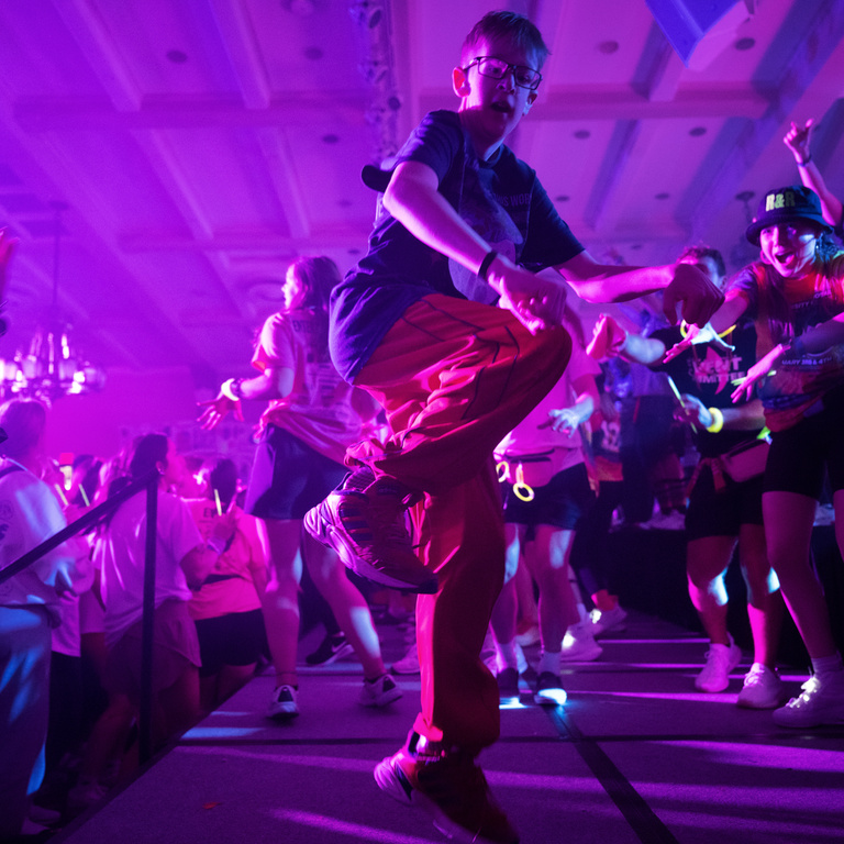 The kids and teens dance brought this kiddo on stage to off show his moves.