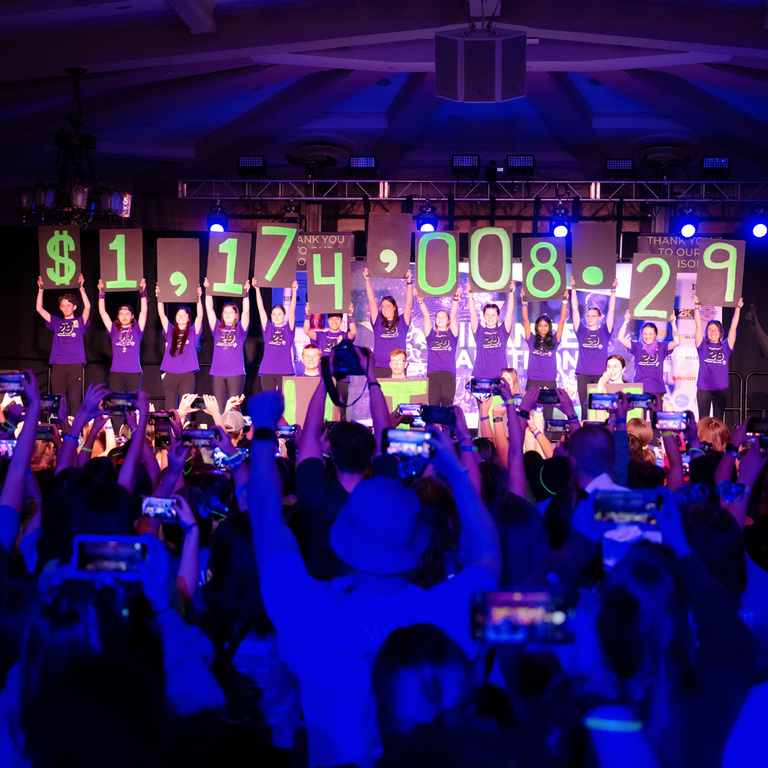 At the end of the event, the final amount raised was announced: $1,174,008.29.
