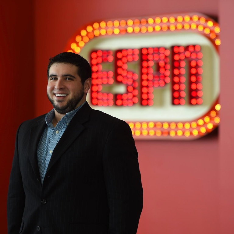 Jordan Loperena poses for photo at ESPN