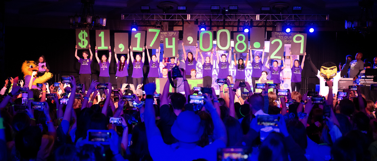 At the end of the event, the final amount raised was announced: $1,174,008.29.