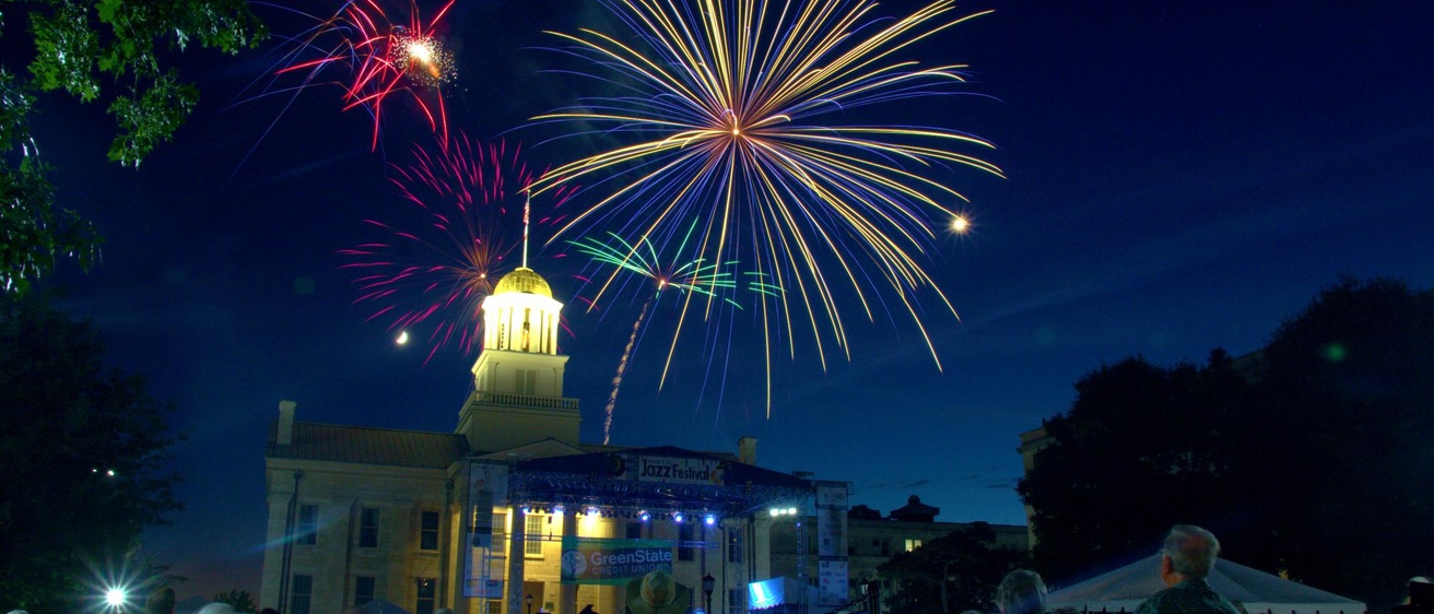 fireworks over old capitol