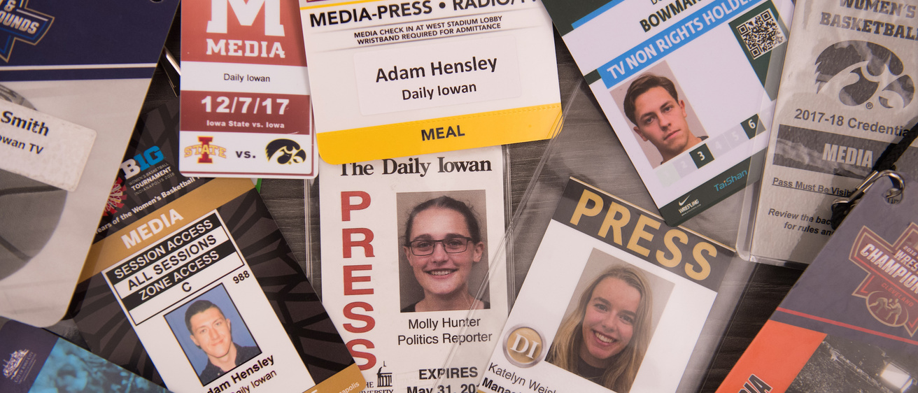 Daily Iowan press badges