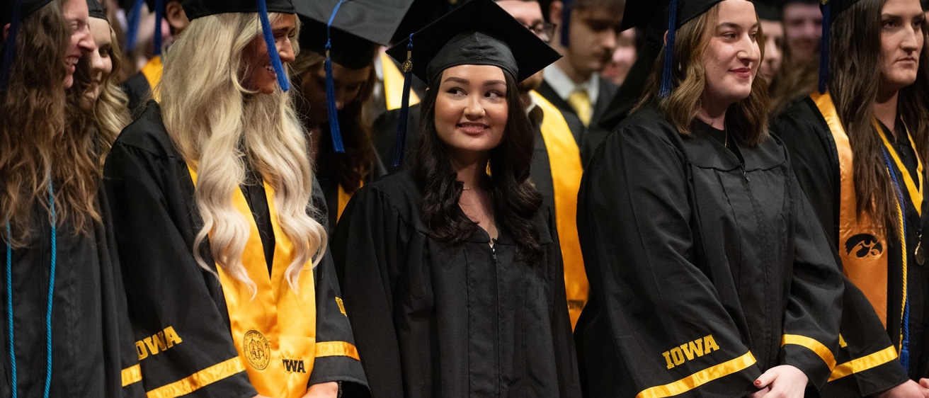 Graduates at fall 2023 commencement in new regalia