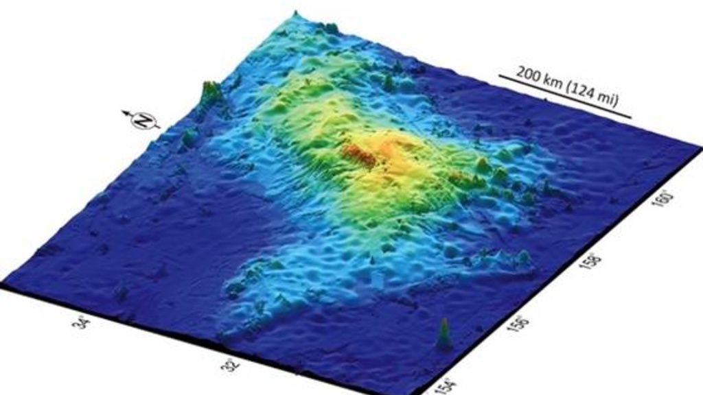 A 3-D map of Tamu Massif, the world&#039;s biggest volcano