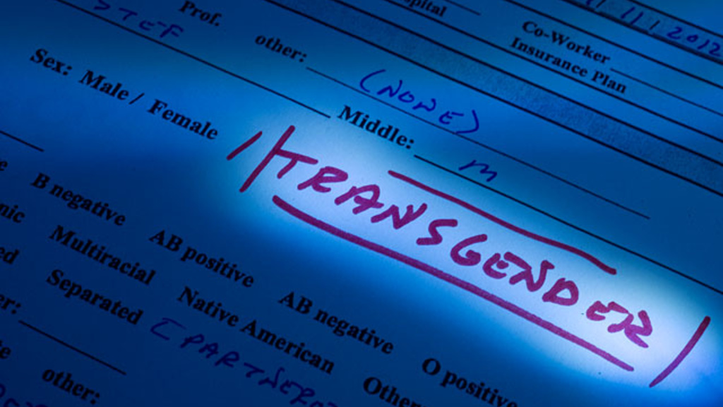 medical information form with transgender added to male/female options