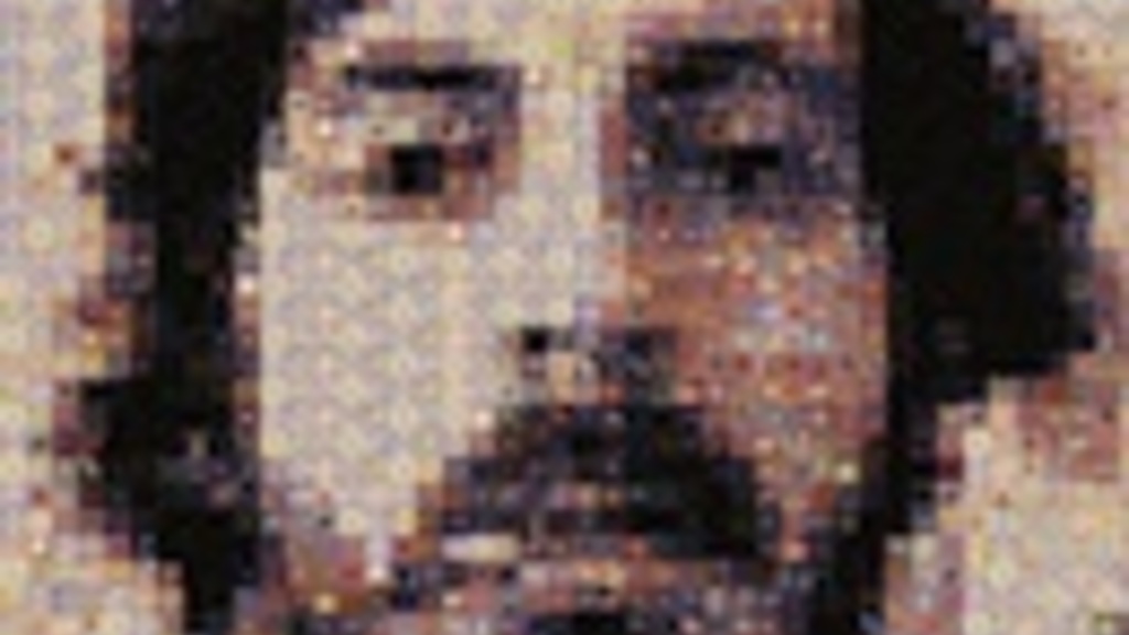 Detail of digital portrait mosaic.