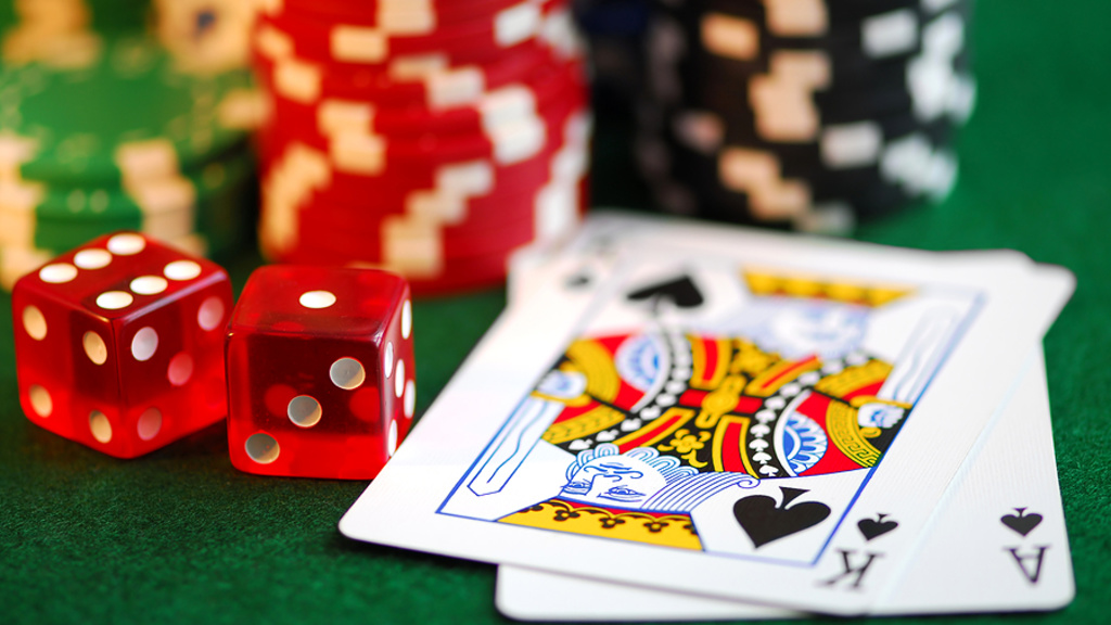 cards, dice, poker chips