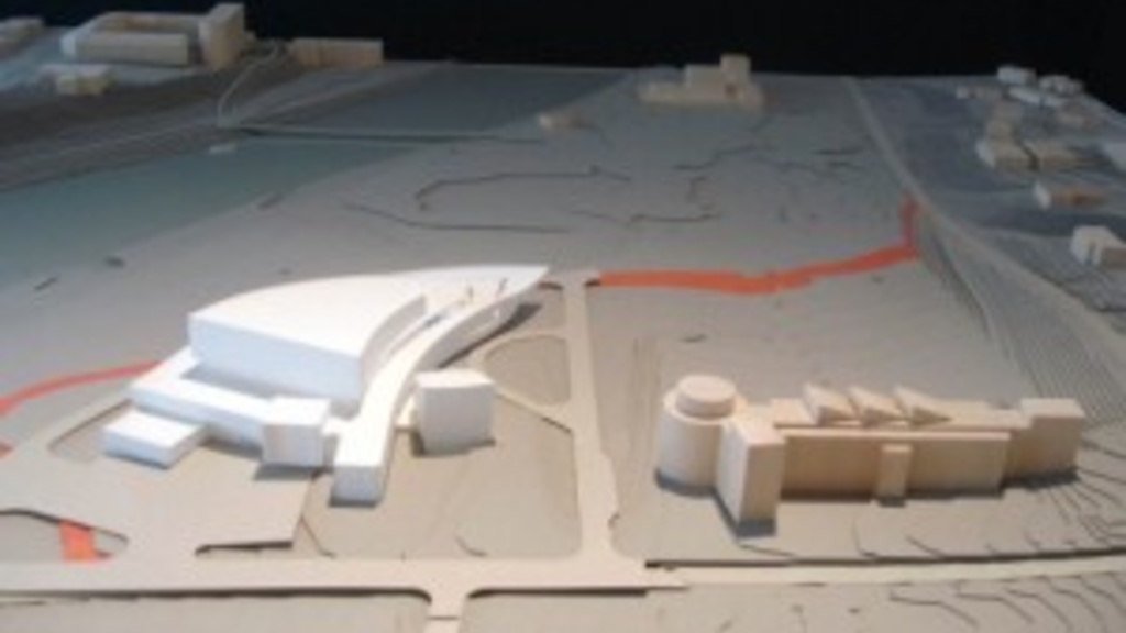 A rendering of the Hancher Auditorium replacement, study model. (image via University of Iowa)