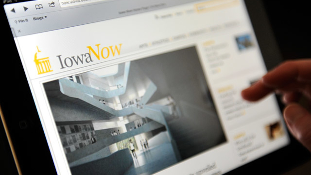 Iowa Now website being viewed on an iPad.