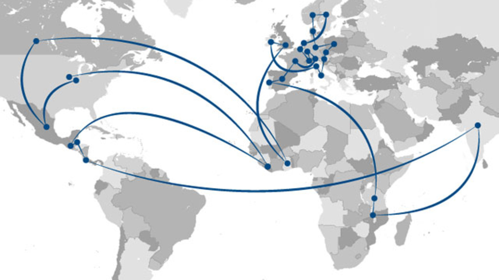world map showing the travels of Stephanie Lukas