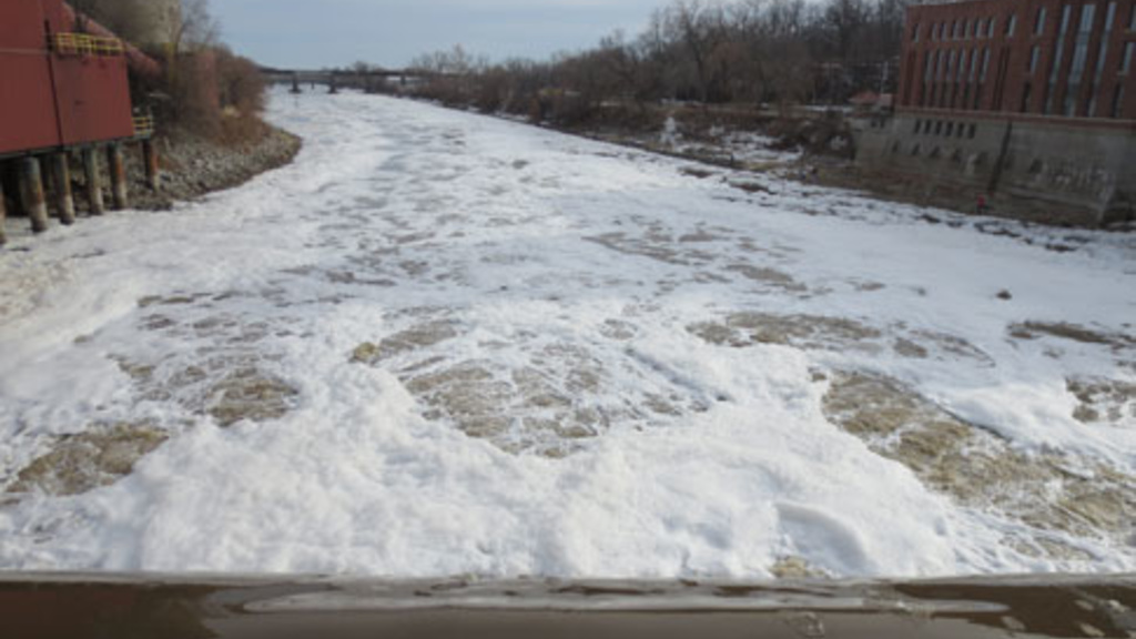foamy Iowa River