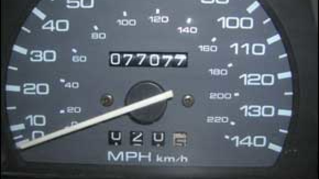 Photo of a car&#039;s odometer as visual for gas tax story
