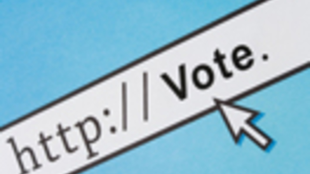 internet browser bar with http://vote text and an arrow