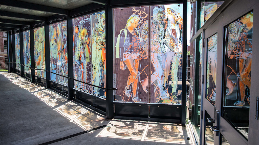 colorful art on windows