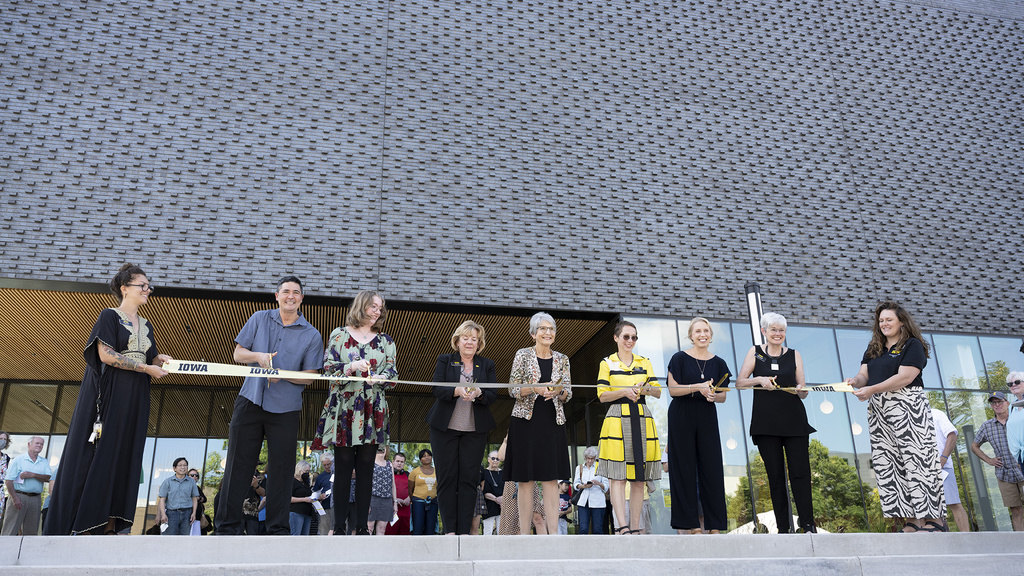 With the cutting of the Iowa ribbon, the UI Stanley Museum of Art officially opened on Aug. 26.