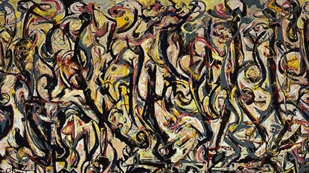 An abstract painting by American artist Jackson Pollock