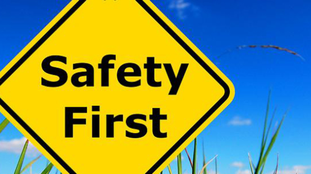 A safety first road sign