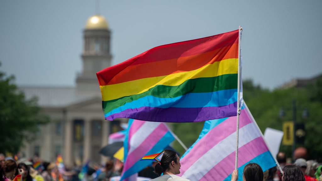 The rainbow flag was out in full force for the Iowa City Pride Parade and Festival on Saturday, June 17.