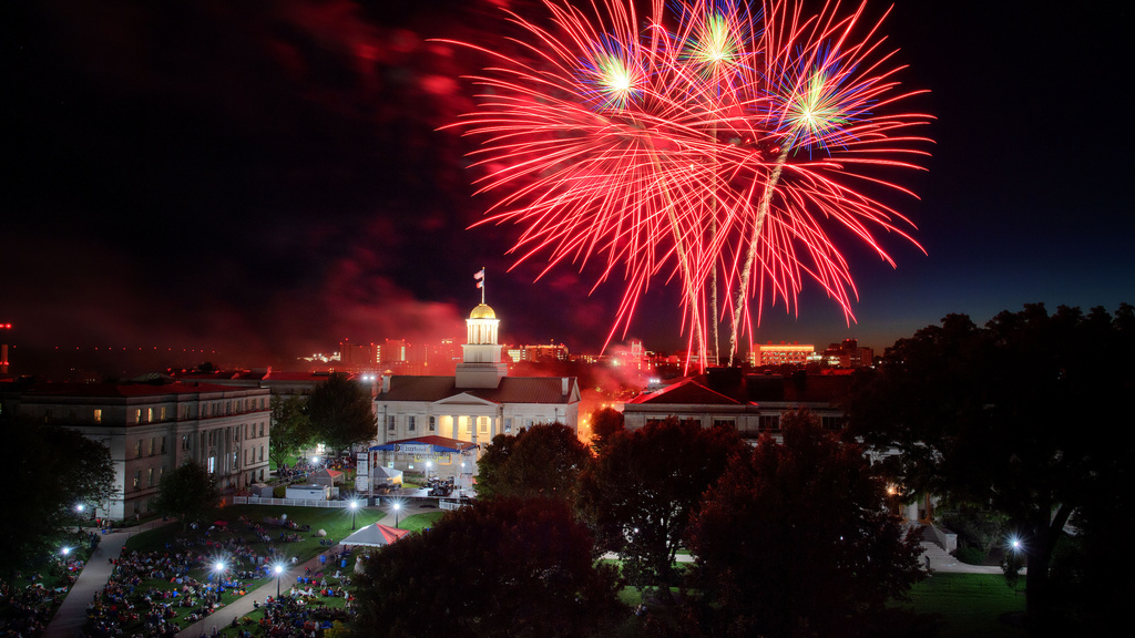 Fireworks over Old Capitol
