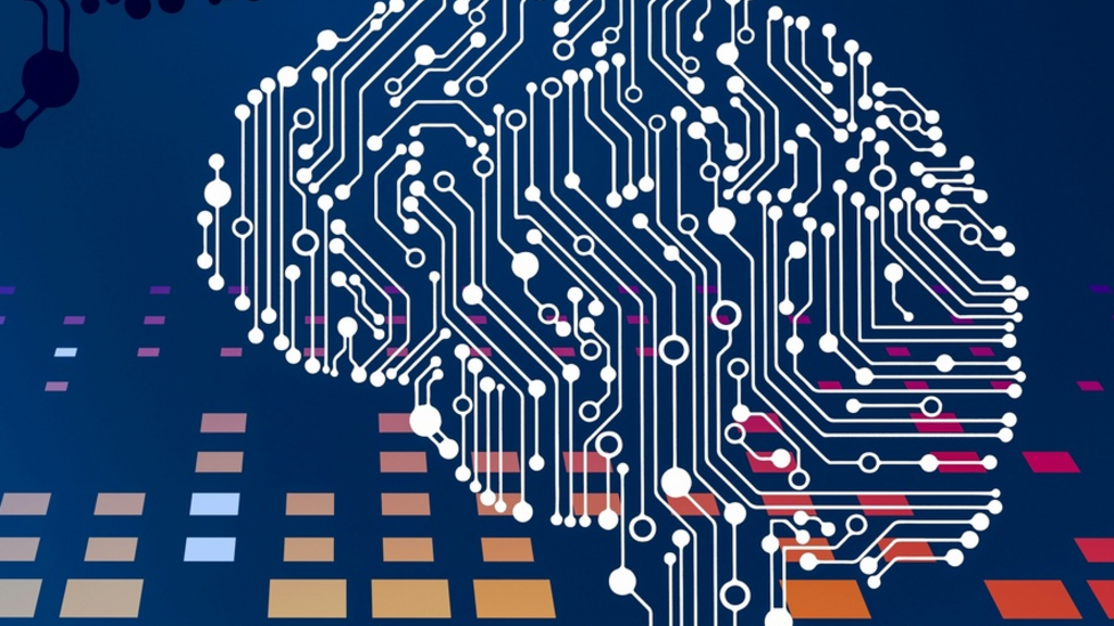 Digital graphic of the brain representing AI