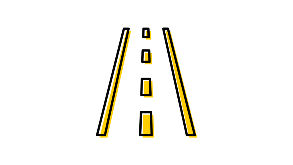 Graphic icon of a road